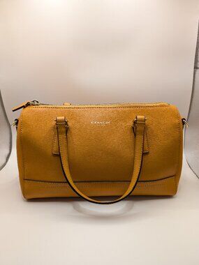 Coach Leather Shoulder Bag | Classic NYC Legacy | Orange Crossbody Purse